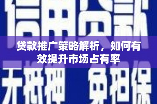 巴青贷款推广策略解析，如何有效提升市场占有率