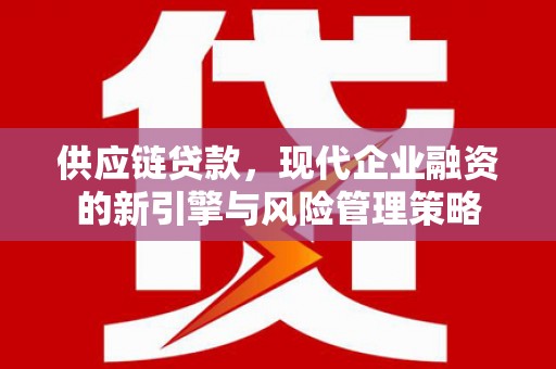 长葛供应链贷款，现代企业融资的新引擎与风险管理策略
