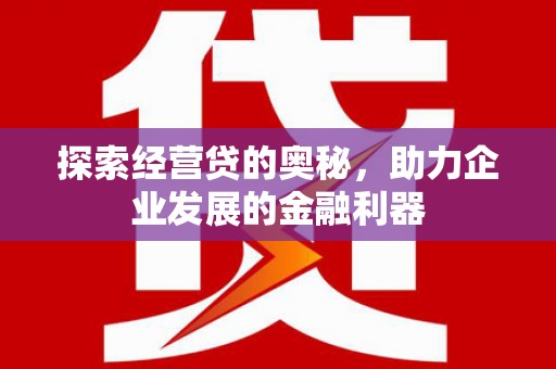 温岭探索经营贷的奥秘，助力企业发展的金融利器