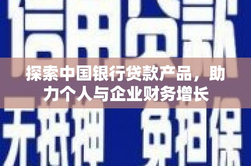 田寮探索中国银行贷款产品，助力个人与企业财务增长