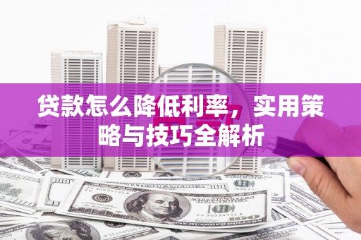 紫阳贷款怎么降低利率，实用策略与技巧全解析