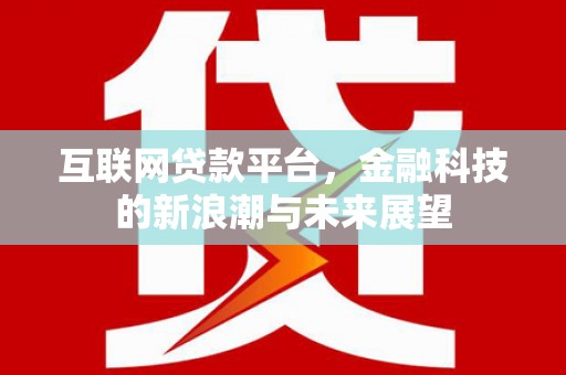 安康互联网贷款平台，金融科技的新浪潮与未来展望