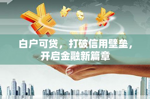 谢家集白户可贷，打破信用壁垒，开启金融新篇章