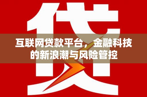 盐水互联网贷款平台，金融科技的新浪潮与风险管控