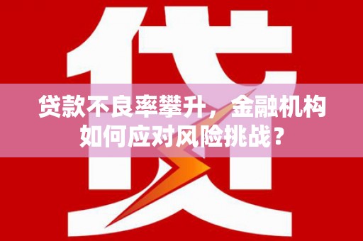 霍山贷款不良率攀升，金融机构如何应对风险挑战？