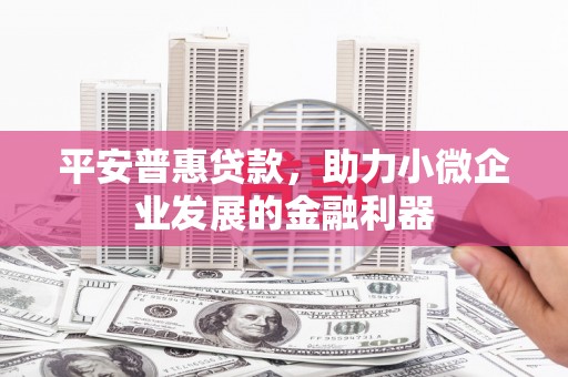 工农平安普惠贷款，助力小微企业发展的金融利器